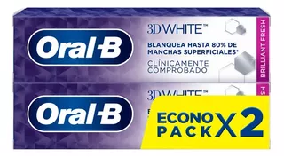 Pasta Dental Oral B 3d White 76ml X2 Unidades