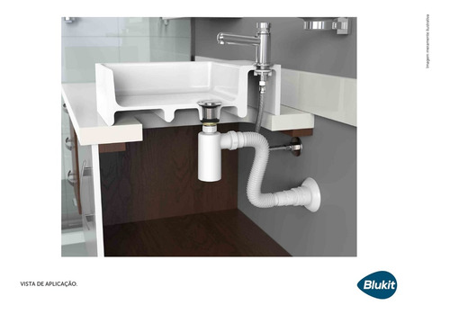 Sifão Copo Extensivo Universal P/ Lavatório Branco Blukit
