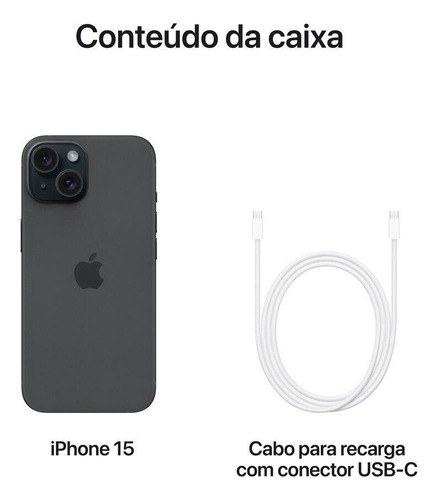 iPhone 15 Apple Preto, 512gb