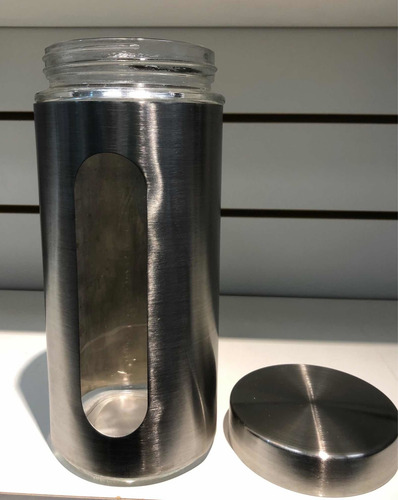 Imagen 4 de 5 de Frasco Tarro Rosca Vidrio Y Acero 22 Cms