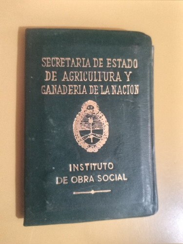 Carnet Secretaria De Estado De Agricultura Y Ganaderia 1968