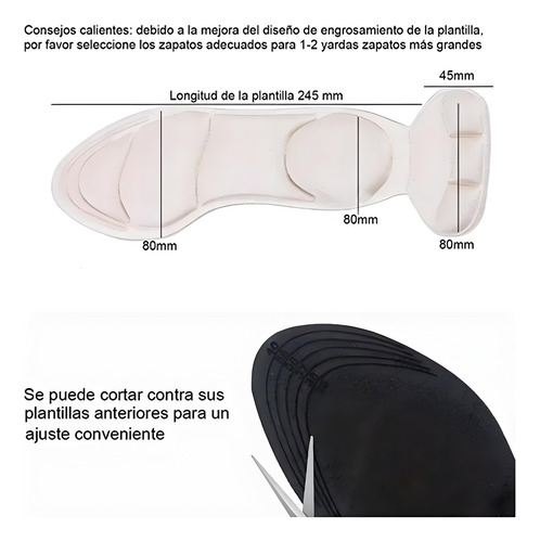 3 Pares Plantillas Memory Foam Antifatiga Absorbe El Sudor 3 Pares Negro
