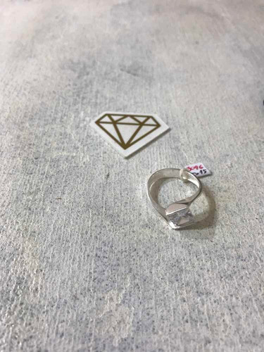 Anillo En Plata 925 Con Circonia Cuadrada. Varios Talles. Tj