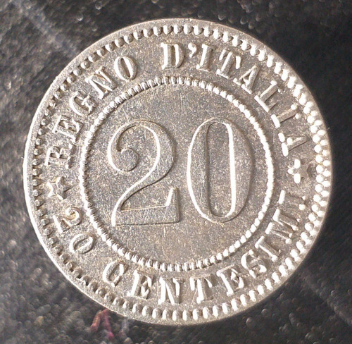 M487 Italia 20 Centesimi Año 1894 Kb Catalogo Km# 28.1 Xf+