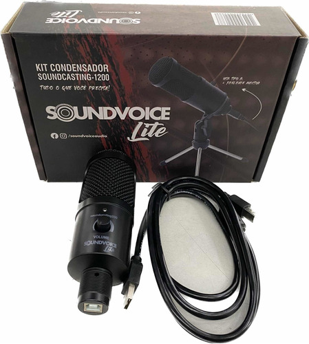 Microfone Interface Usb Com Pré Tripe Novo Soundcasting 1200