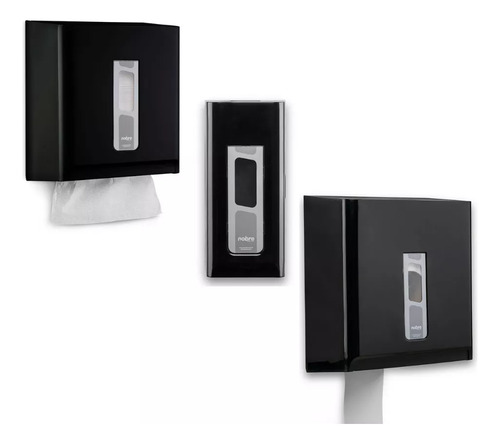 Kit 3 Dispenser Sab. Liq/gel + Toalheiro + Porta Papel Hig.