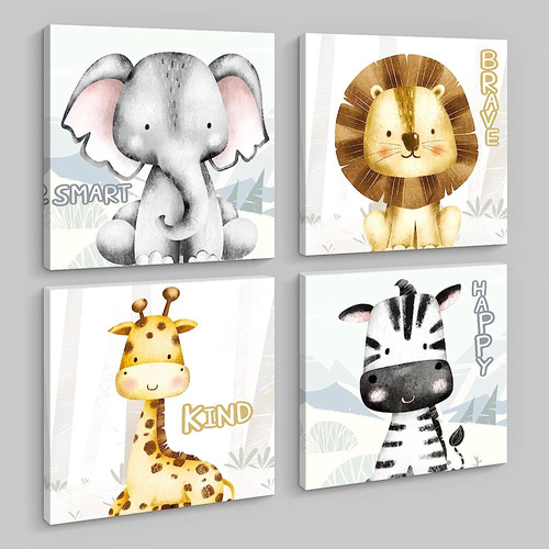 Creoate Kids Room Decor Wall Art, 4 Piezas Linda Imagen De A