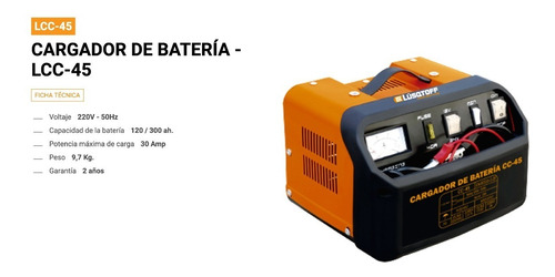 Imagen 3 de 8 de Cargador De Bateria Auto 120-300ah Lusqtoff 30 Amp 12v 24v