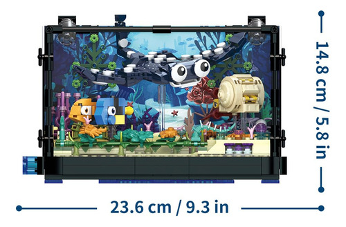 Juego De Bloques De Construcción Riceblock Fish Tank 875
