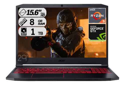 Portátil Gamer Acer Nitro5 Ryzen5 Ram 8gb 1tb Gtx 1650 Ddr5