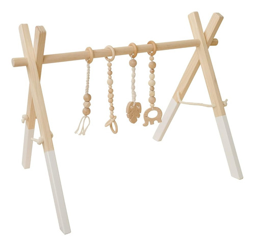 Poppyseed Play Wooden Baby Play Gym, Marco Plegable Con Barr