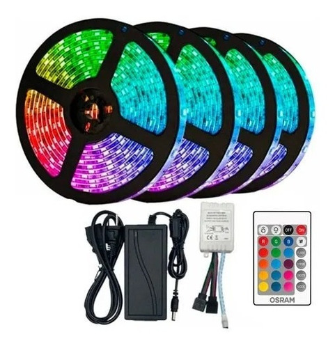 Cinta Rollo Tira Luces Led 5mt Multicolor Rgb 5050 Bluetooth