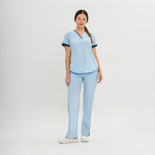 Ambo Medico Oh! Wear Lola Poly Celeste Con Azul