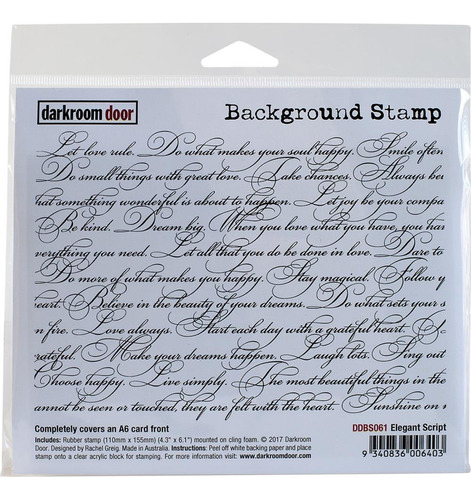 Scrapbooking Sello Goma Darkroom Door Elegant Script 15x11cm