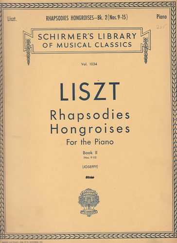 Libro: Rhapsodies Hongroises Book 2: Nos. 9 15: Piano Solo