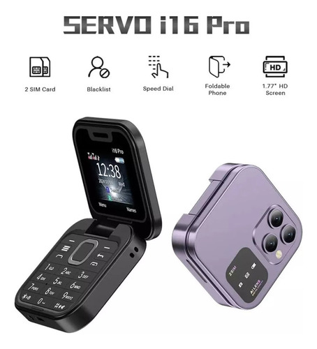 2025 Nuevo Flip Mini Teléfono Móvil Con Radio Fm 2 Tarjetas Sim