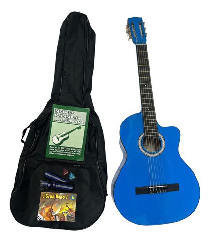 Kit Guitarra Clásica Acústica Forro, Método, Colgante Picks