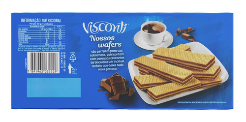 Biscoito Wafer Recheio Chocolate Visconti 120g
