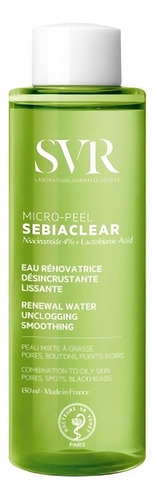 Sebiaclear Micro Peel Agua Dermatológica Piel Grasa 150ml Momento de aplicación Día/Noche Tipo de piel MIXTA GRASA ACNÉ