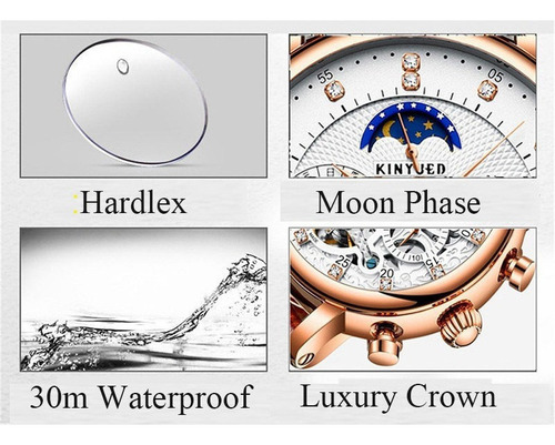 Reloj Mecánico Kinyued Fashion Moon Phase