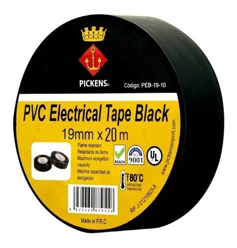 Cinta Electrica O Teipe Negro 19mmx10m