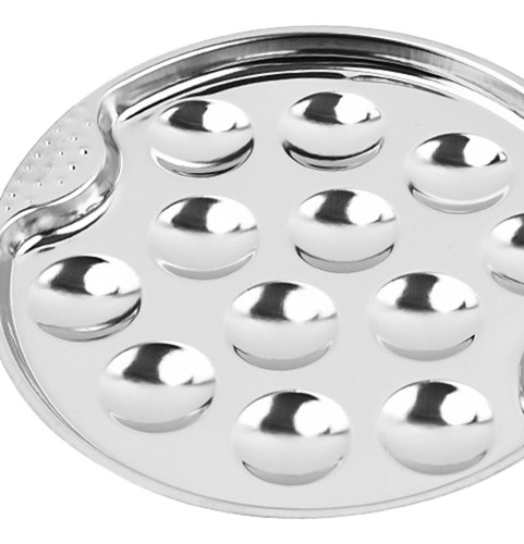 Plato De Caracoles De Acero Inoxidable De 12 Compartimentos