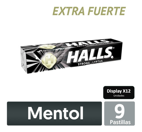 Mentas Halls Extra Fuerte Display X12 Uds.