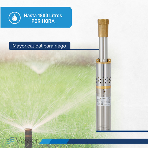 Bomba Sumergible Pozo Vasser De Motorarg 2 Bt2 Cable 0.5 Hp
