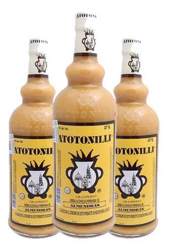 Pack De 3 Piezas De Rompope De Almendra Atotonilli 1000 Ml