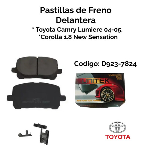 Pastillas Freno Delantera Toyota Camry Lumiere 04-05