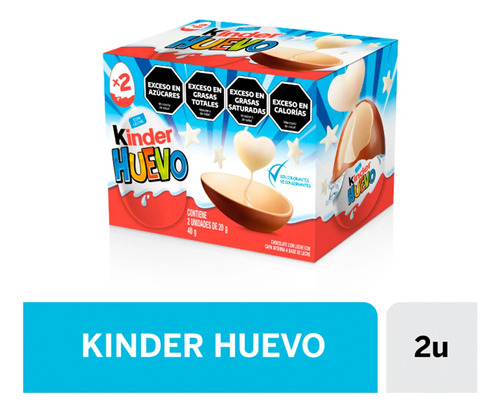 Huevo De Chocolate Con Leche Kinder Azul 2 U