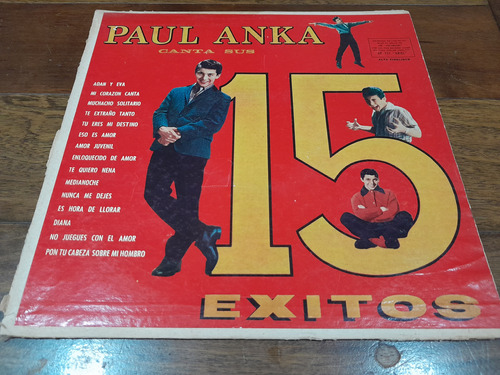 Vinilo - Paul Anka - Canta Sus 15 Éxitos - Arg - 1960