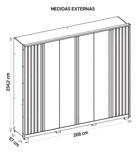 Guarda-roupa Casal Apollo 6 Portas 6 Gavetas Com Espelho