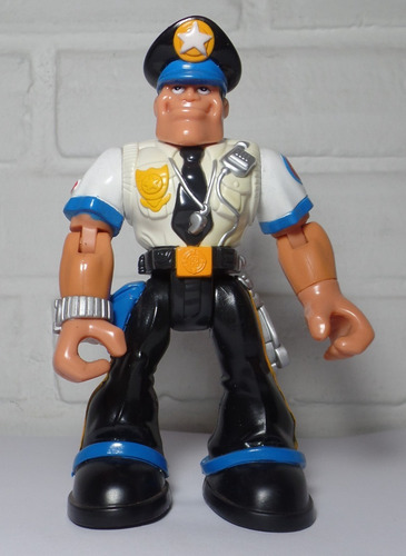 Antigo Boneco Fisher Price Rescue Heroes Policial Mattel2000 (Usado)
