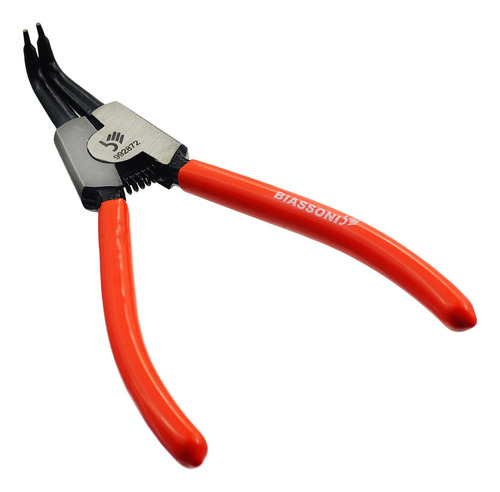 Pinza Para Aros Seeger Exteriores - 180 Mm Curva - Biassoni