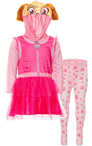 Patol Patrol Skye Girls Capucha Disfraz Vestido Legging...