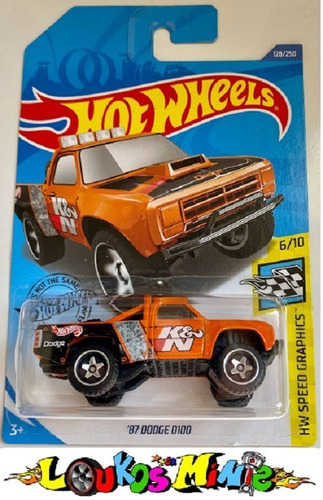 Hot Wheels Hw Speed Graphics '87 Dodge D100 128/250 Pickup