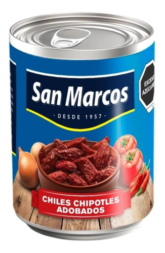 Chiles Chipotles San Marcos Adobados 24 Pzas De 215 G