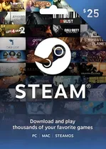 Comprar Steam Gift Card 25 Usd Global - Código Original