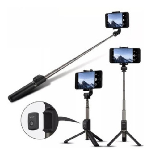 Monopod Bluetooth Xt-02 Negro Nuevo