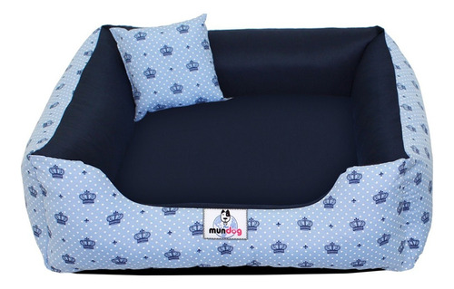 Cama Caminha Pet Para Cachorro E Gato - Tamanho M 60x60 Cor Coroa Azul