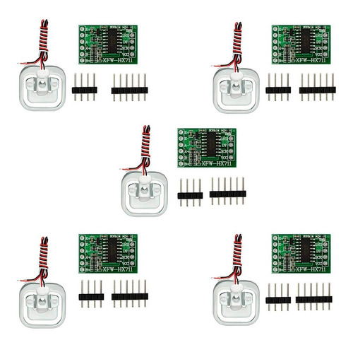 5 Kits De Celda De Carga 50kg Con Modulo Amplificador Hx711