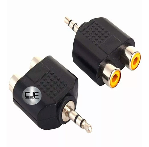 Adaptador 2 Rca Hembra A Mini Plug 3.5 Mm Macho Pc Tv Lcd