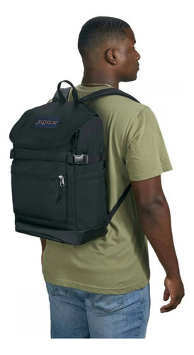 Mochila Jansport Cargo Pack 29 Litros Porta Notebook Urbana Color Negro Diseño de la tela Liso