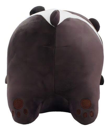Panda Cilindrico Em Pelúcia Animais Do Safari 50 Cm Cor Marrom e Branco