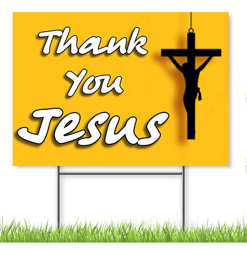 Letrero Agradecimiento Para Patio Jesus  Señal Doble Cara X