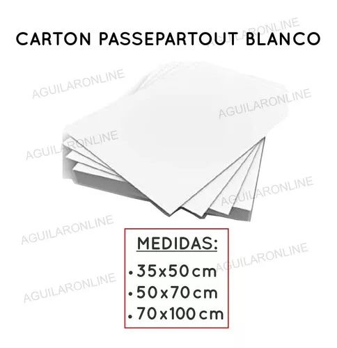 Cartón Passe Partoutt Paspartú Blanco 70x100