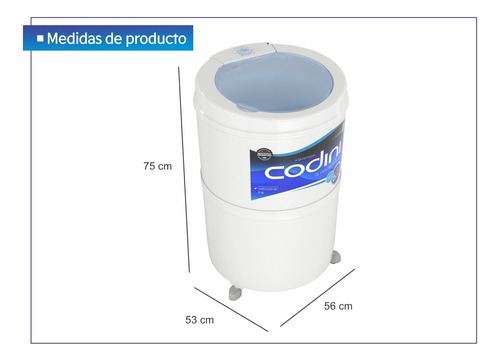 Lavarropas Semiautomático Codini Silent 4052 10kg 6programas