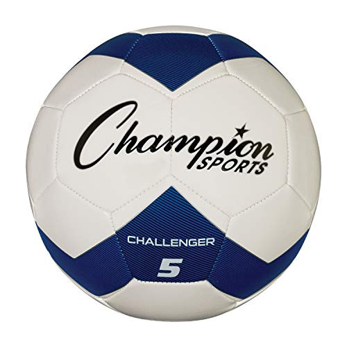 Champion Sports Challenger Soccer Ball, Tamaño 5, Azul / Bla