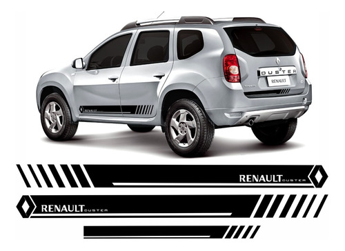 Kit Faixas Adesivo Renault Duster Laterais E Mala - Opções